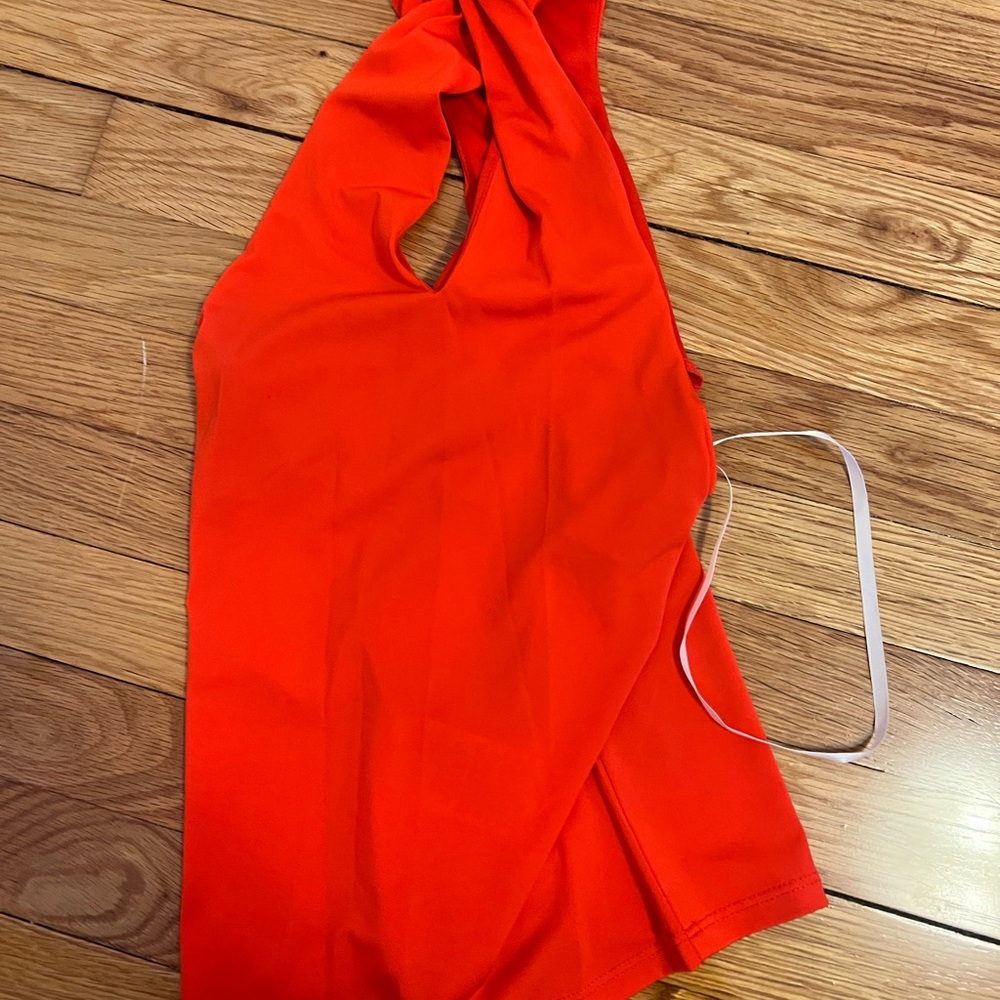 Vibrant Orange Halter Top